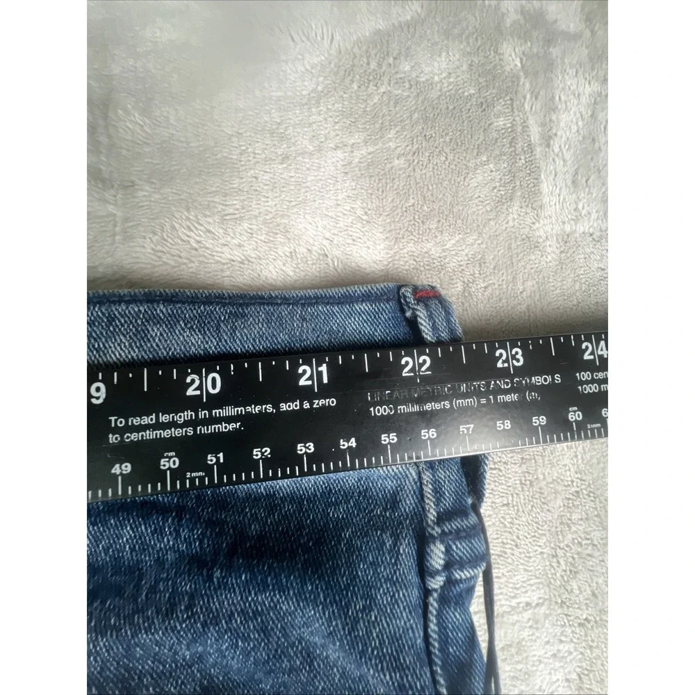 True Religion World Tour Jean Men 42x32 Geno Big Flap Relaxed Denim Red ‎ Stich
